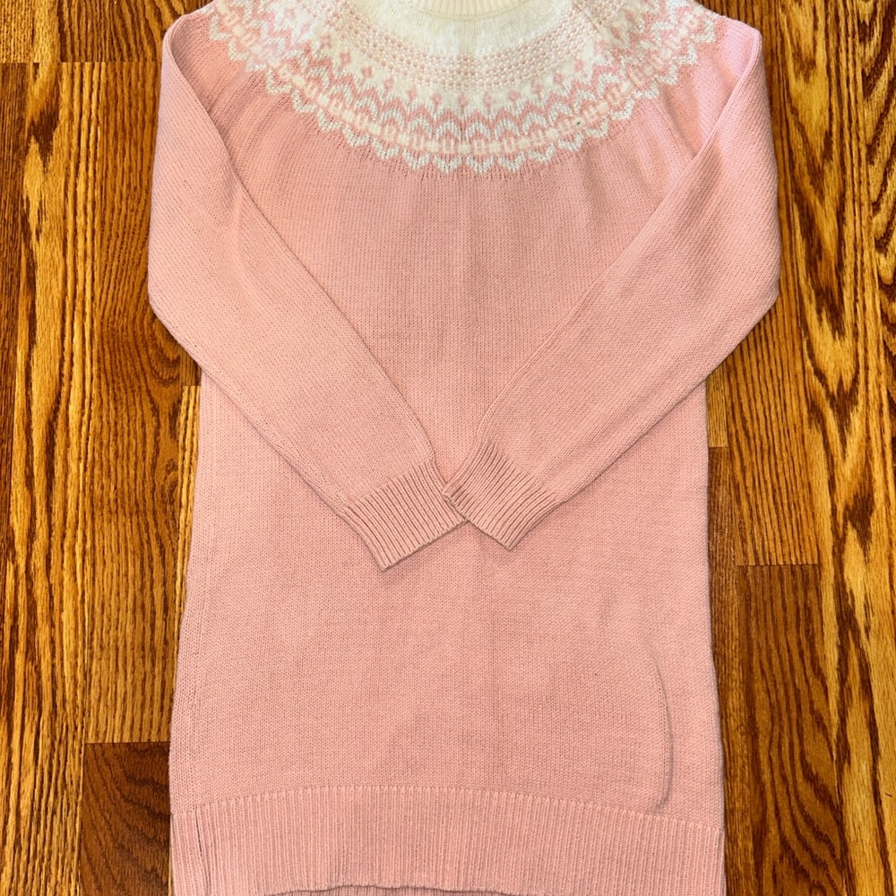GAP Kids Pink and Cream Winter Wonderland Sweater Dress